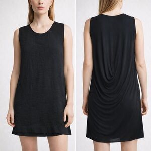 Helmut Lang Black Ruched Back Dress Sleeveless Minimalist Designer size M